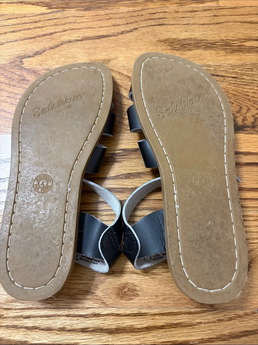 Kids Black Strappy Buckle Sandals by